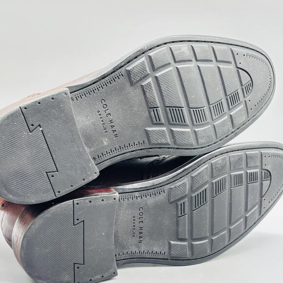 Cole Haan Shoes Mens 9.5 Brown Leather Grand OS Wingtip Oxford Dress Brogue - Picture 8 of 10